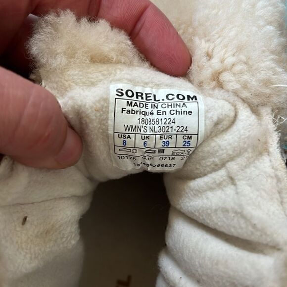 Sorel Joan of Arctic Wedge II Sherpa Tie Boots - 8 Camel - Picture 8 of 16